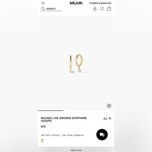 Mejuri Gold Hoop Earrings with Timeless Elegance (Green Stone)